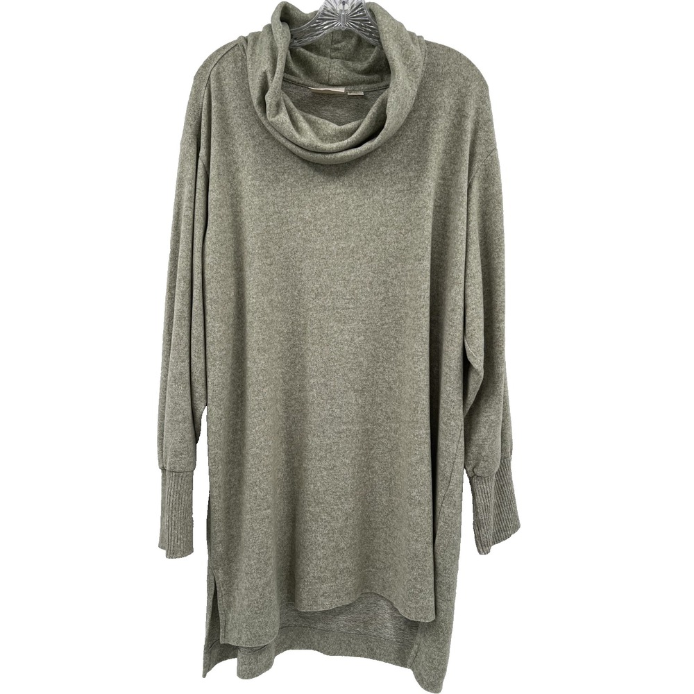 MAEVE by Anthropologie Women's Sz XL Moss Green Cowl Neck Pullover Tunic Sweater